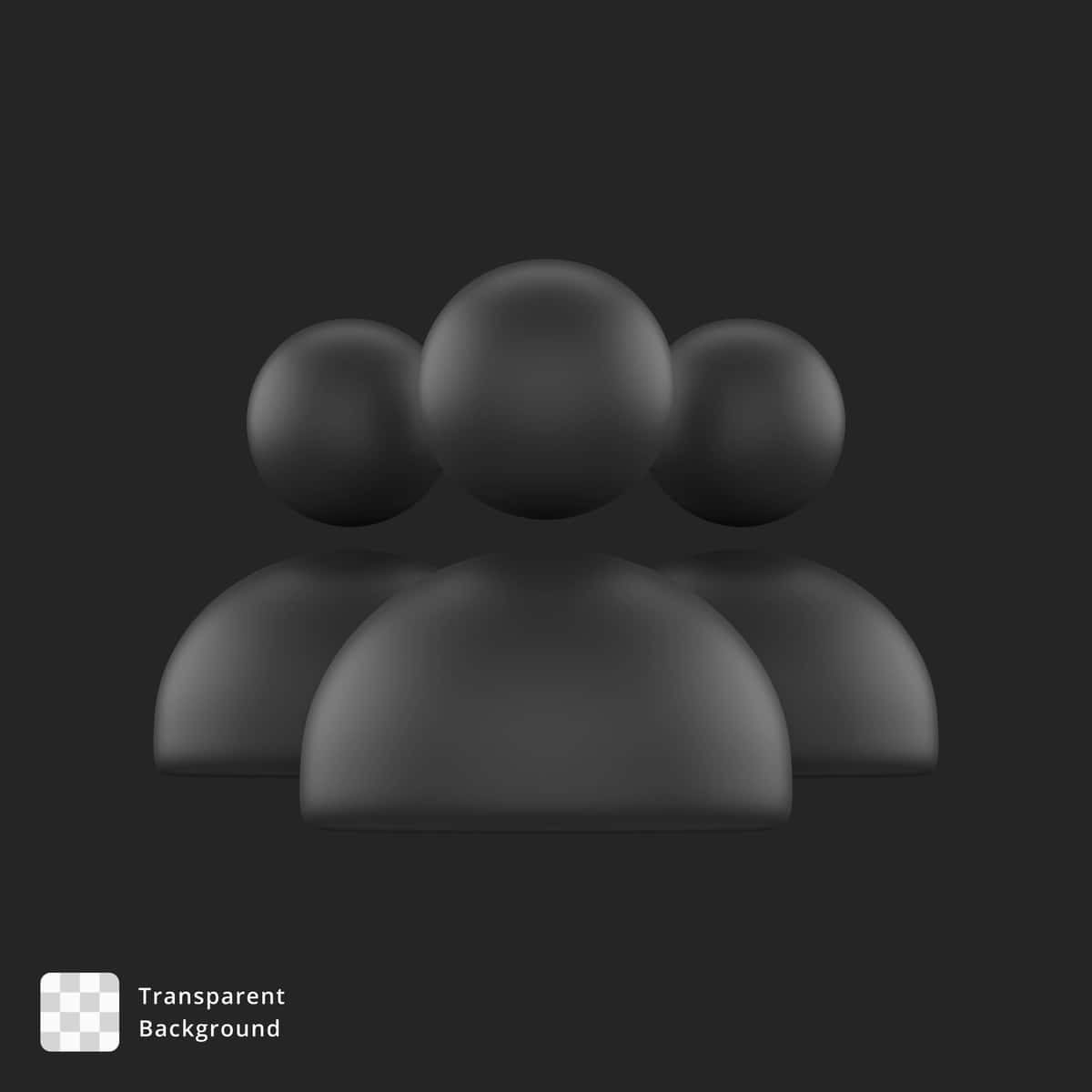 3D belgisi qora guruh foydalanuvchi avatarlari | 3d icon black group user avatars 1