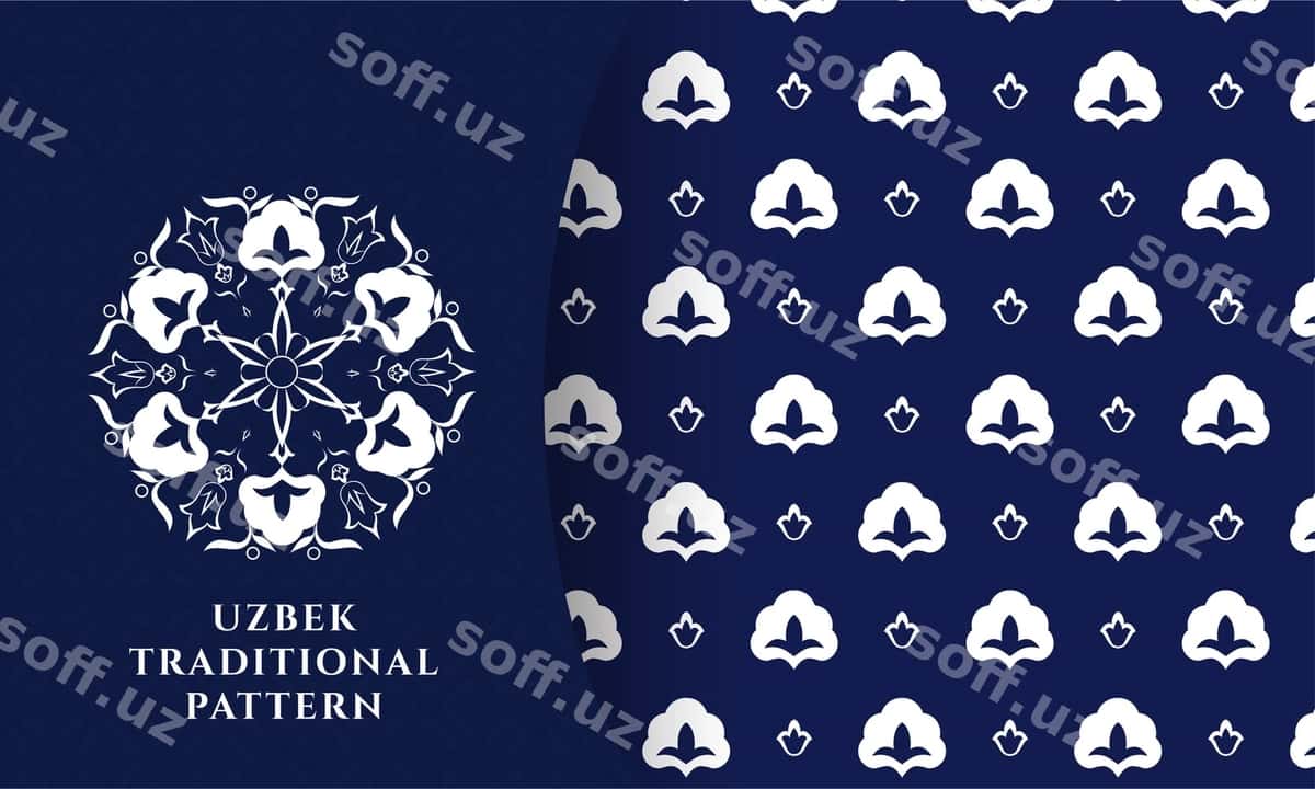 O'zbek traditsional joylashmas naqsh | Uzbek traditional seamless pattern 1