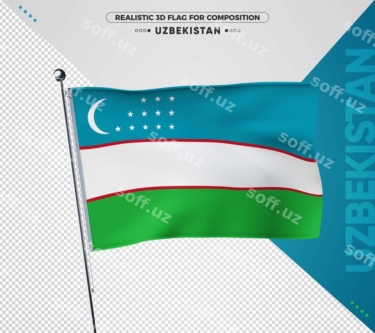 O'zbekiston bayrog'i kompozitsiyasi | Uzbekistan flag composition 1