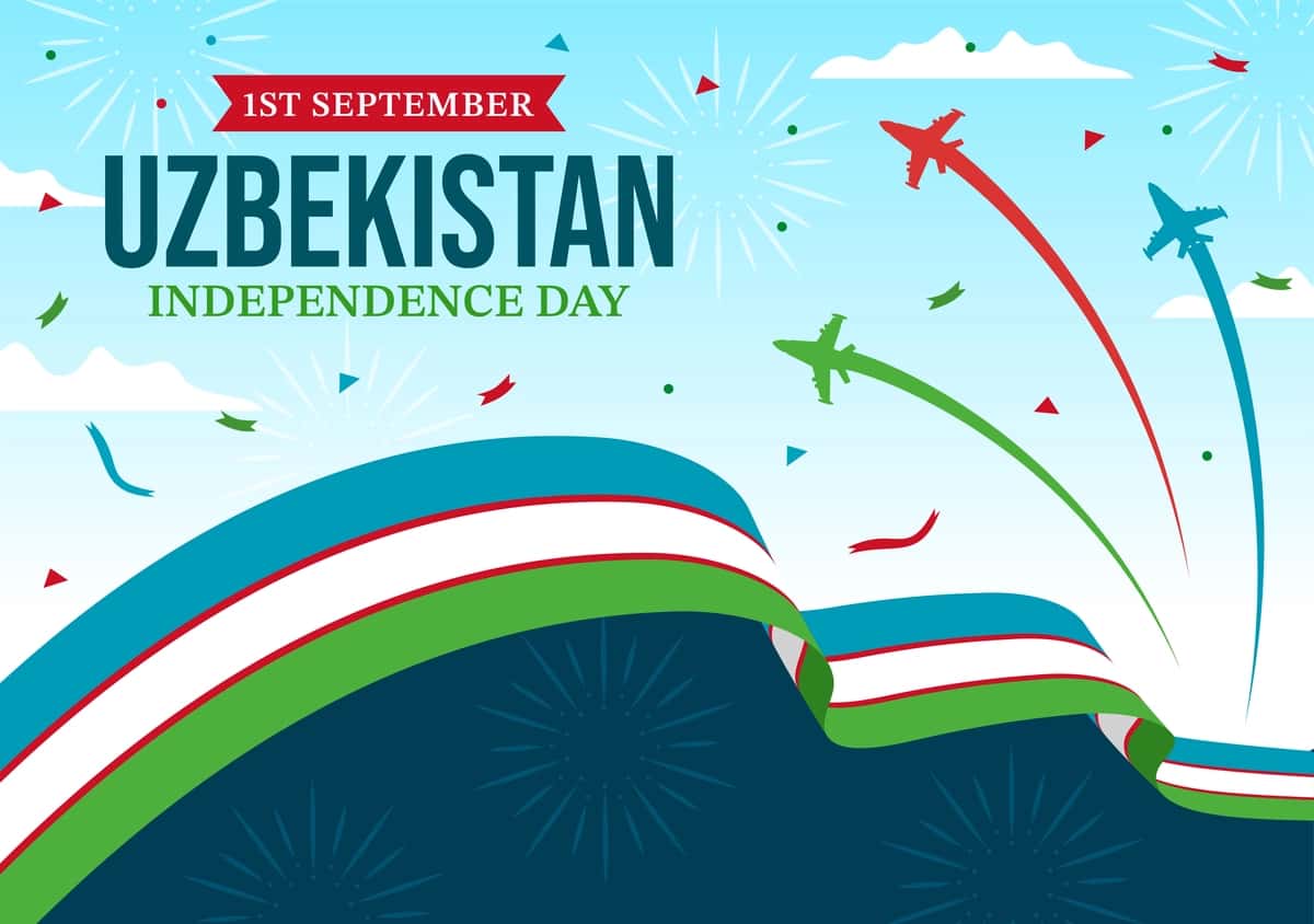 1-sentabr O'zbekiston mustaqillik kuni bilan tabriklaymiz vektorli illyustratsiya | Happy uzbekistan independence day vector illustration 1st september 1