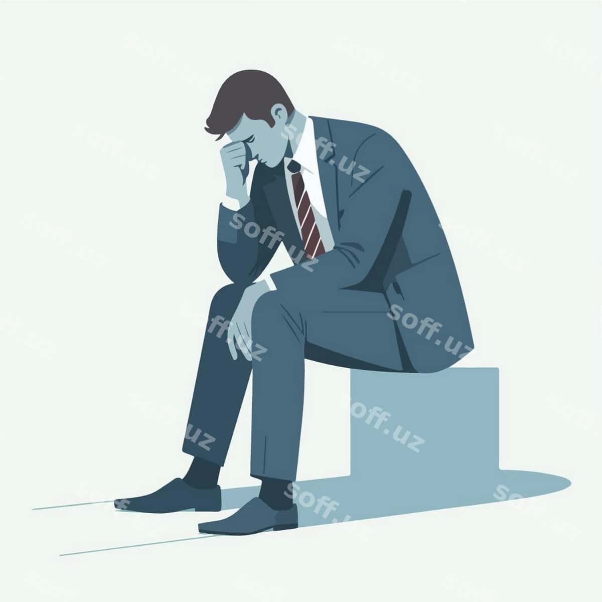 Vektorli tasvir tushkunlikka tushgan tadbirkor | Vector illustration depressed businessman 1