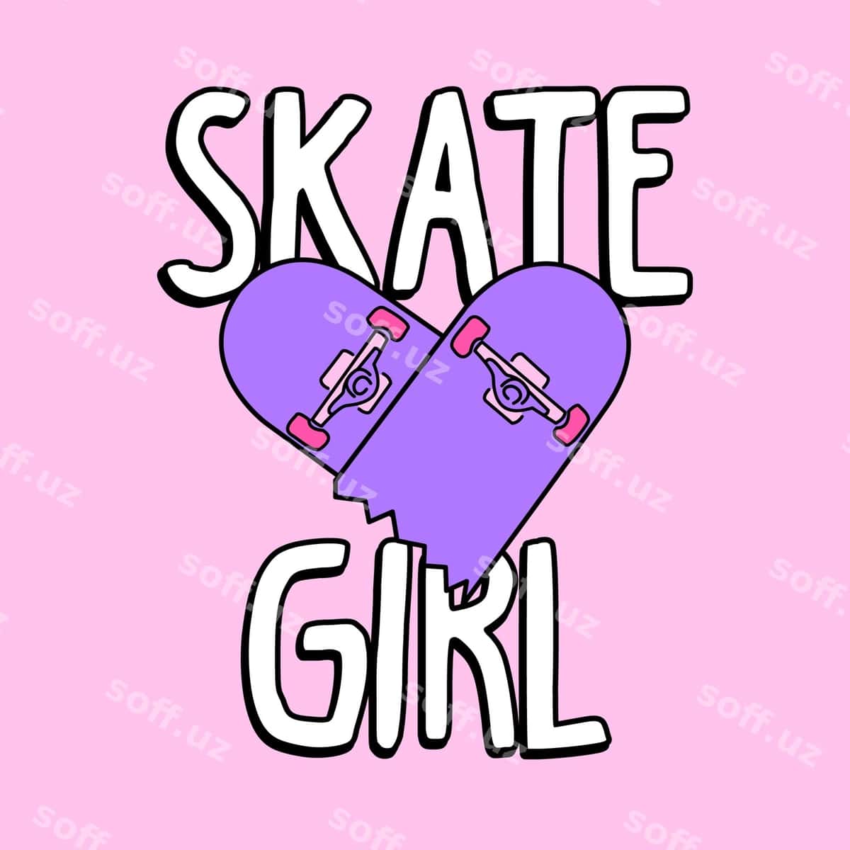 Vector skayt qiz singan doska | Vector skate girl broken board 1
