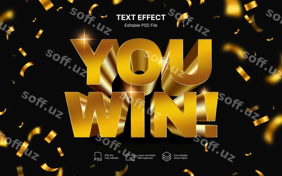 G'alabe matn effekti | Victory text effect 1