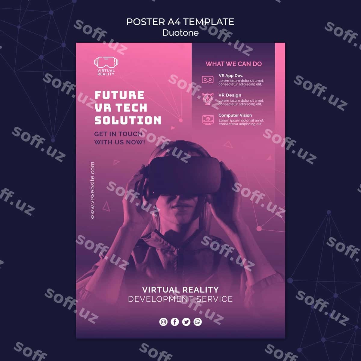 Virtual haqiqiylik chop etish shabloni Duotone | Virtual reality print template duotone 1