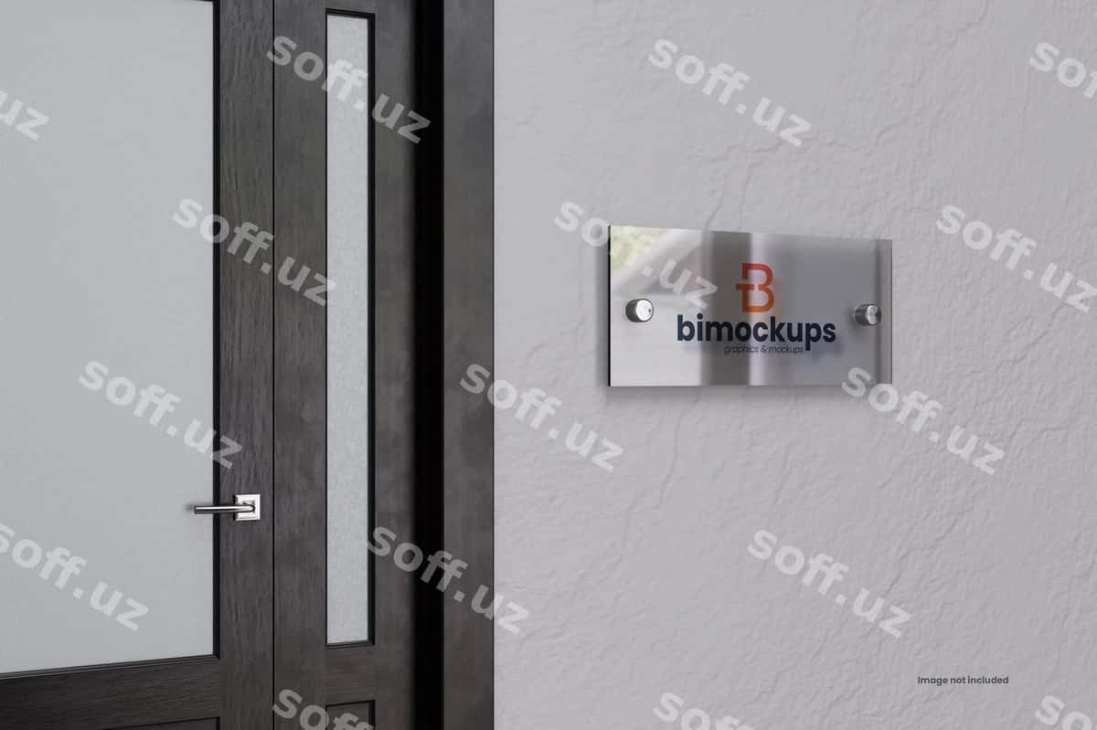 Devor shisha logotip mockup-lar | Wall glass logo mockups 1