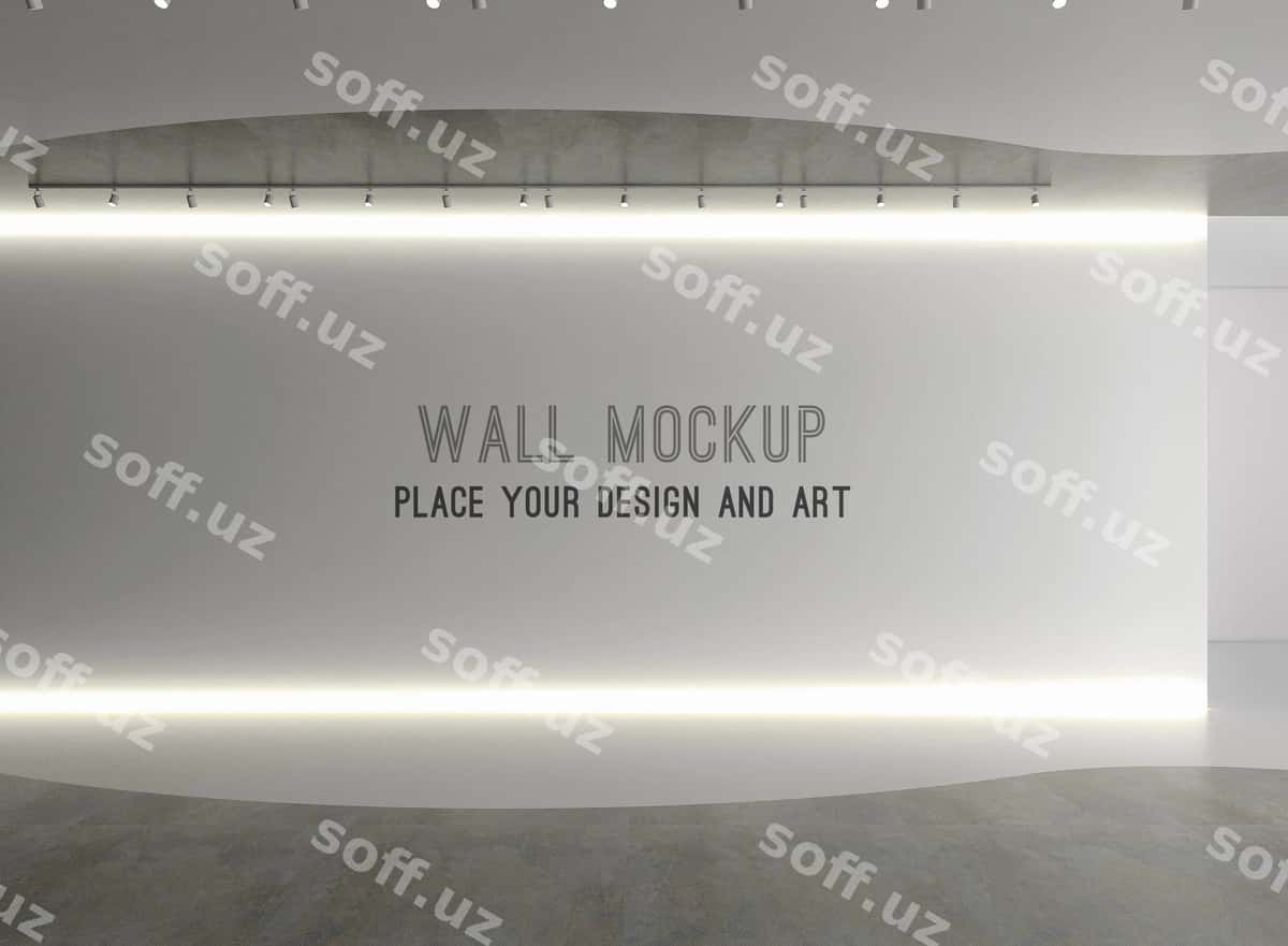 Devor maketi bo'sh ko'rgazma maydoni | Wall mockup empty exhibition space 1