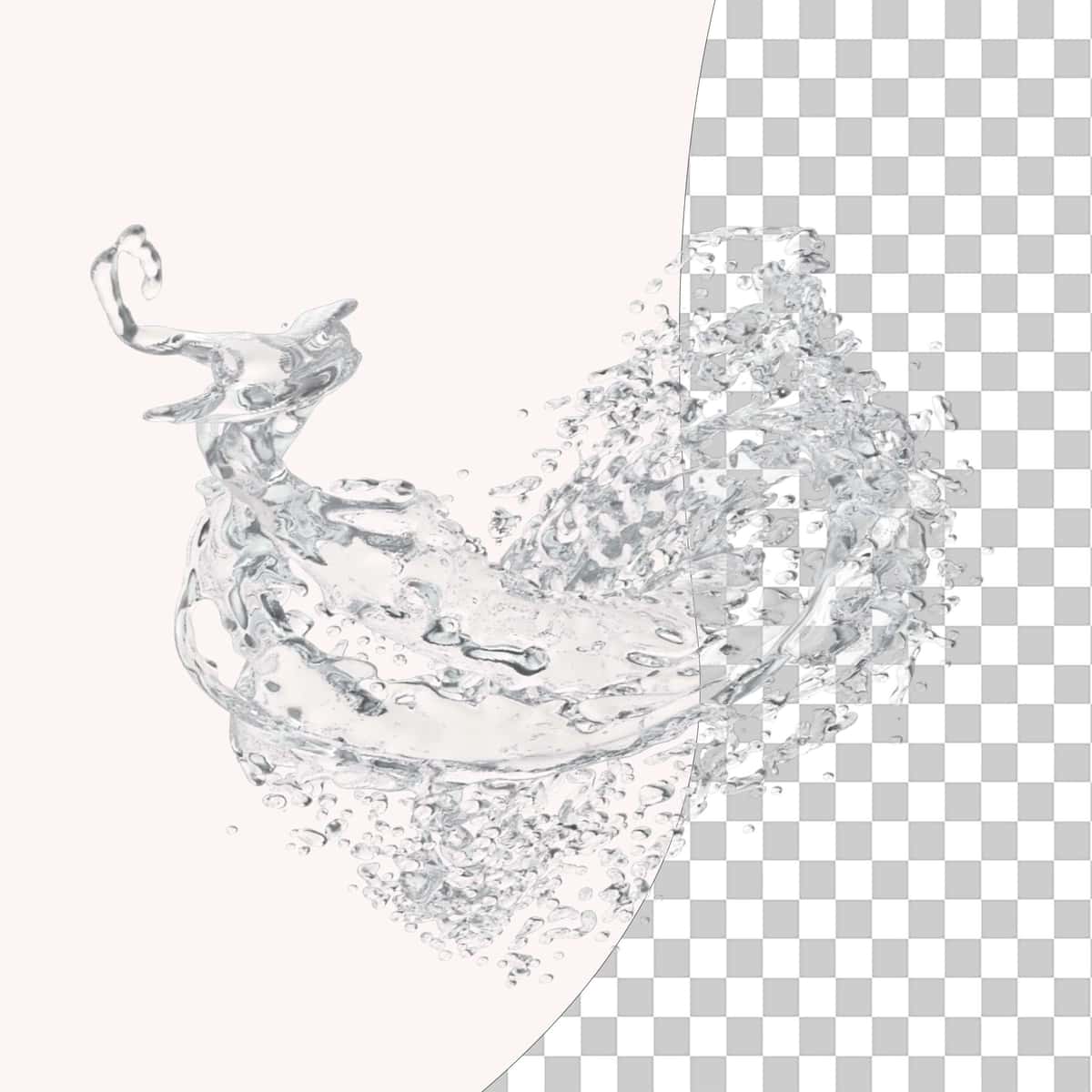 Shaffof fonda suv chayqalishi | Water splash transparent background 1
