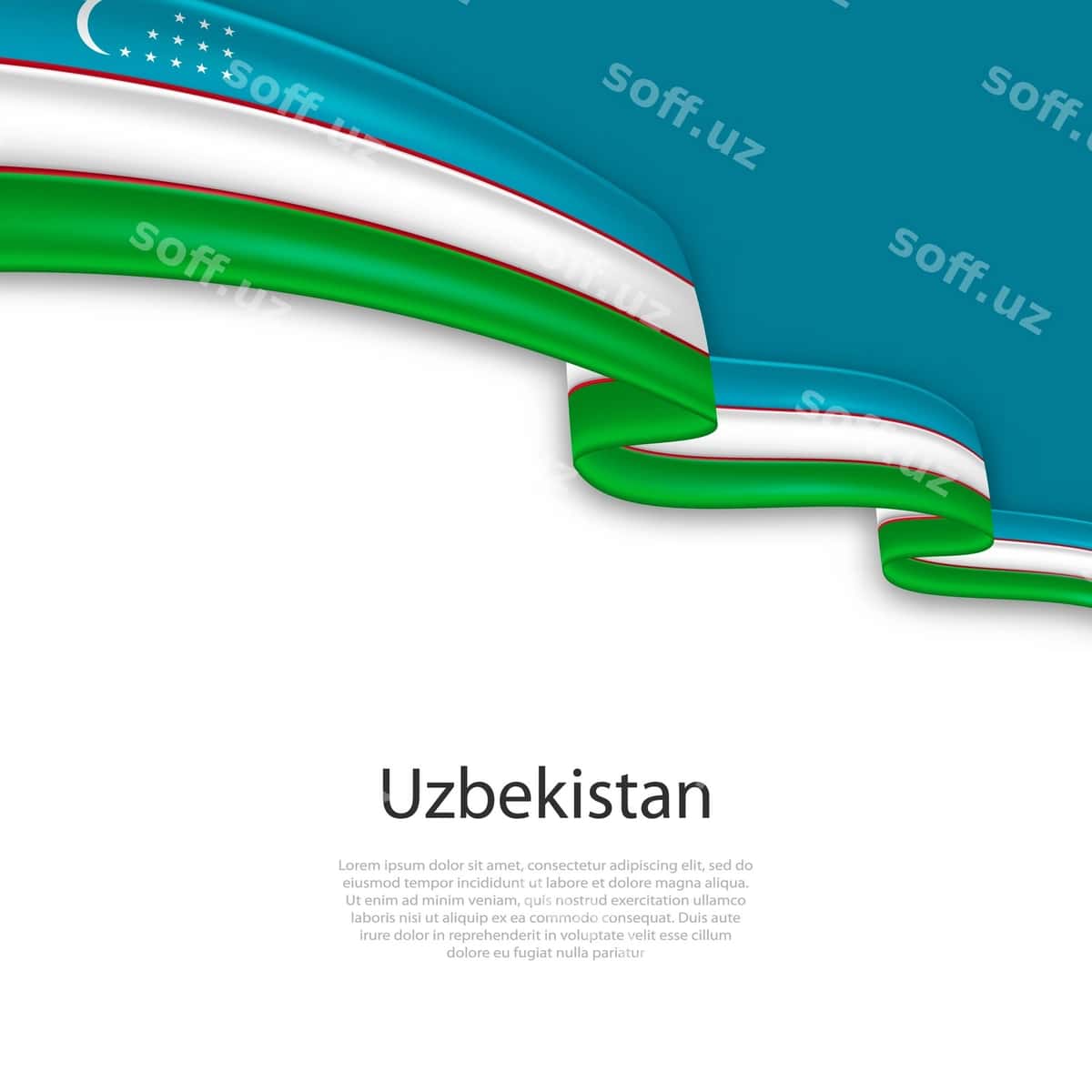 O'zbekiston bayrog'i bilan silkituvchi lenta | Waving ribbon with flag uzbekistan 1