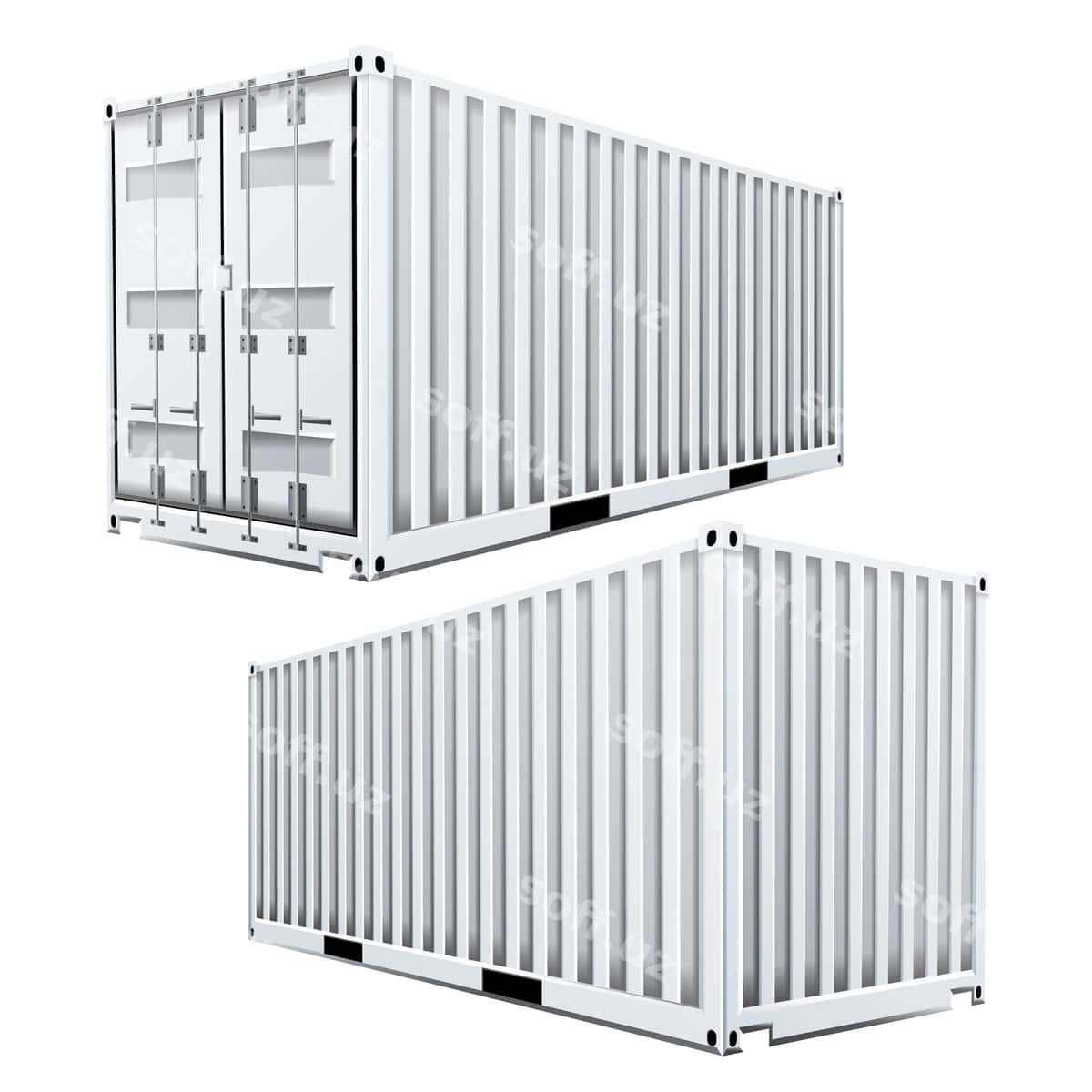 Oq yuk konteyner 3d | White cargo container 3d 1