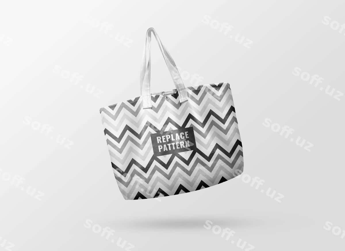 Oq deraz tote sumka modeli | White leather tote bag mockup 1