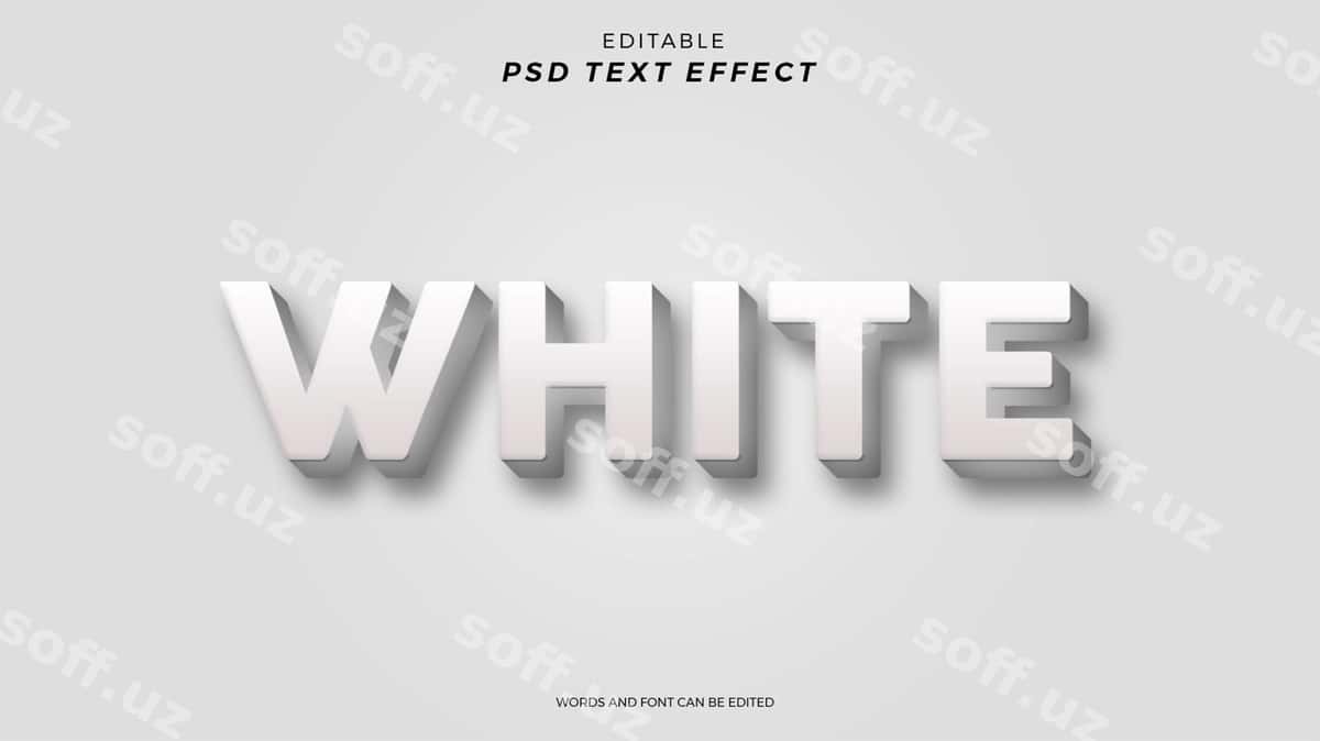 Oq matn effekt tahrir qilish mumkin dizayn | White text effect editable design 1