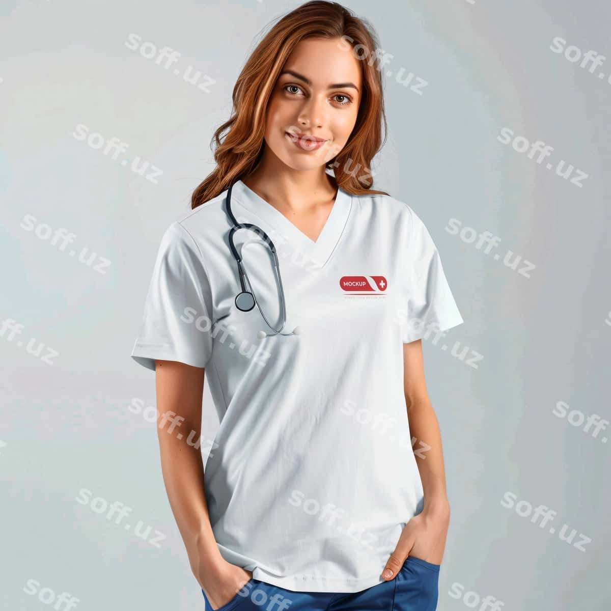 Ayol oq hamshira kostyumi | Woman white nurse uniform 1