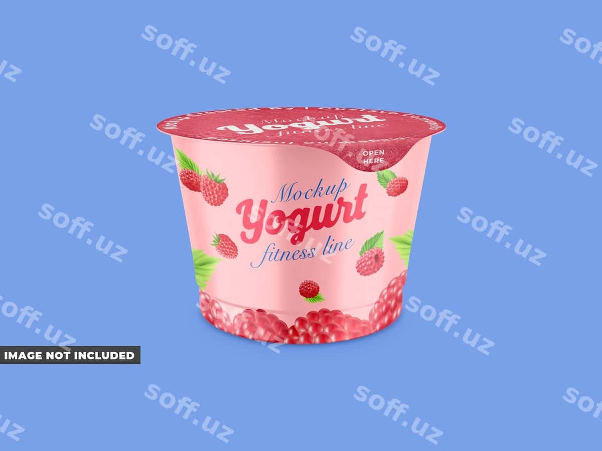 Yogurt stakanchik namuna psd | Yogurt cup mockup psd 1