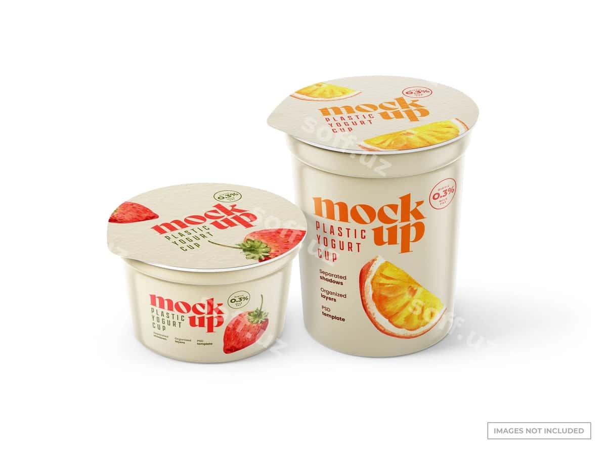 Yo'gurt stakanchiklari namunalari | Yogurt cups mockups 1