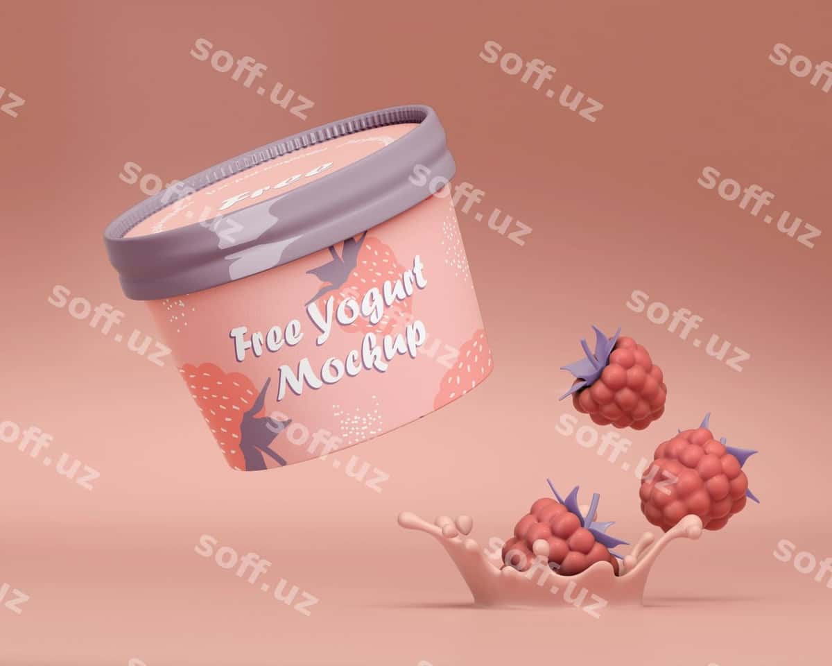 Yo'gurt paket namunasi | Yogurt packing mockup 1