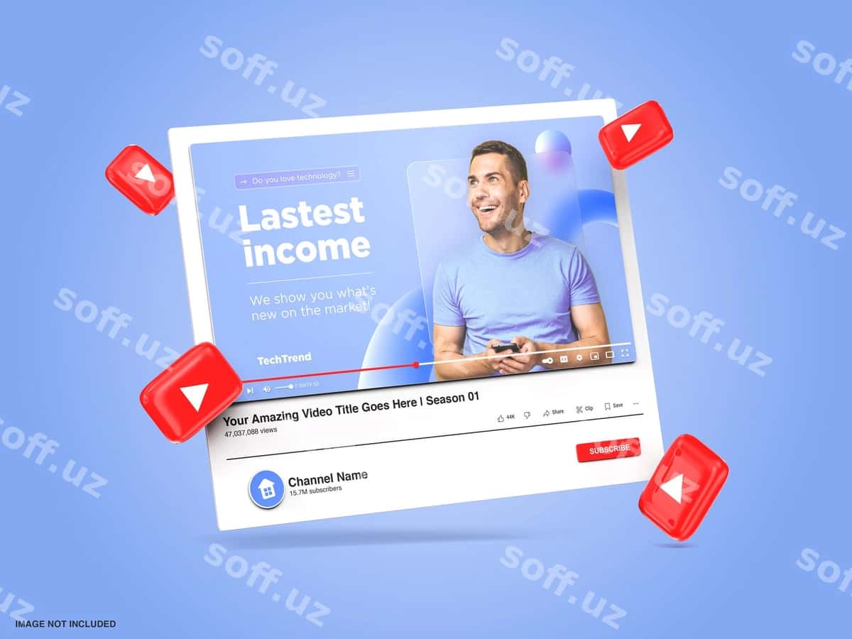 Youtube video eskizi maketi | Youtube video thumbnail mockup 1