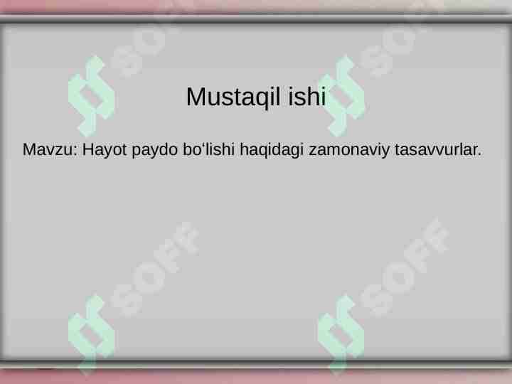 Hayot paydo boʻlishi haqidagi zamonaviy tasavvurlar