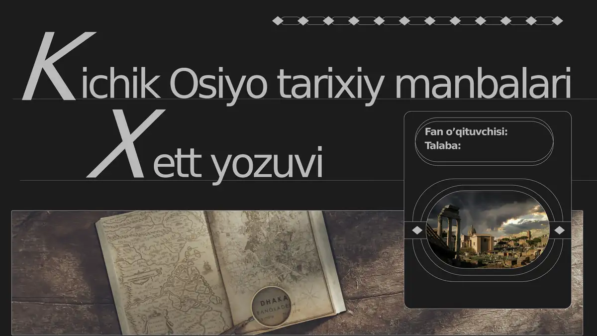 Kichil Osiyo tarixiy manbalari. Xet yozuvi