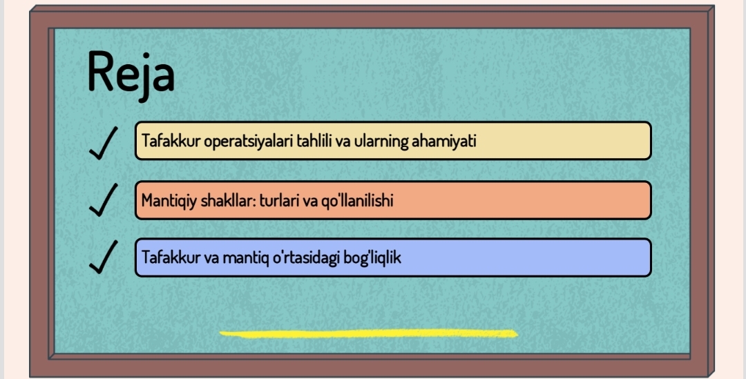Tafakkur operatsiyalari va mantiqiy shakillari