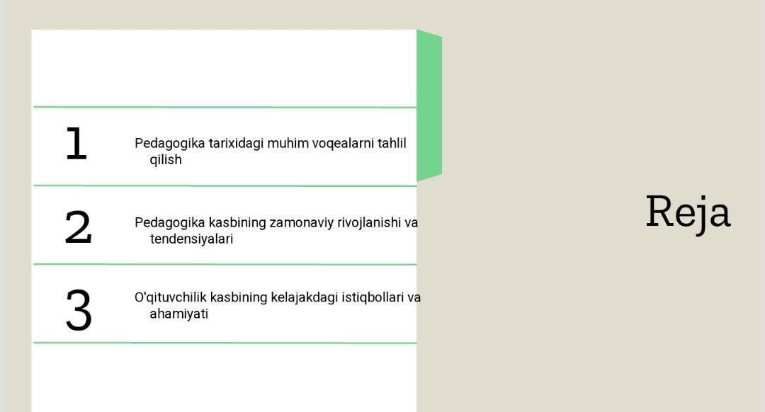 Pedogogika kasbining tarixiy rivojlanishi va shakllanishi.