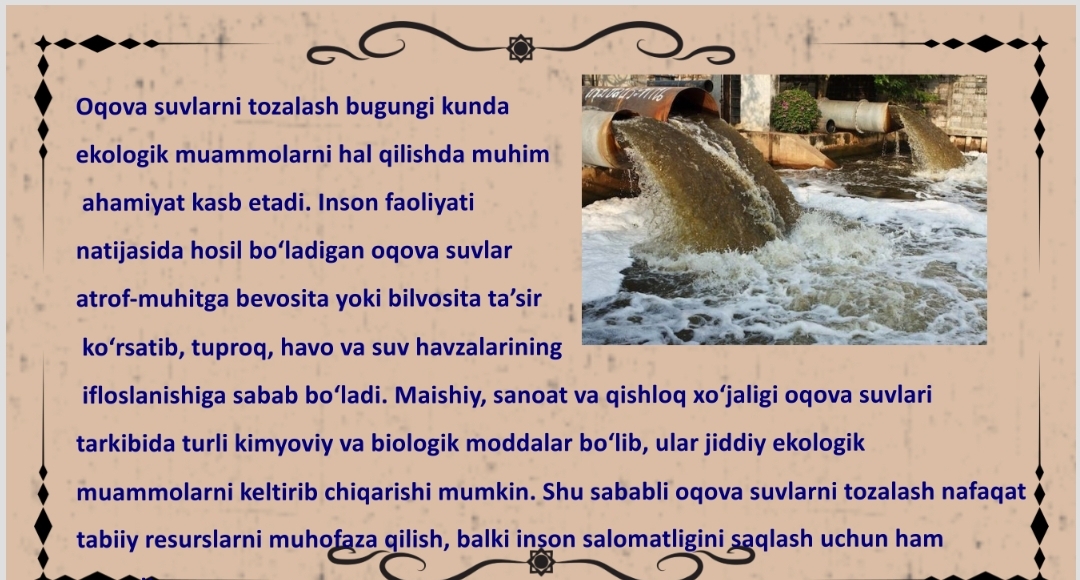 Oqova suvlarni tozalash