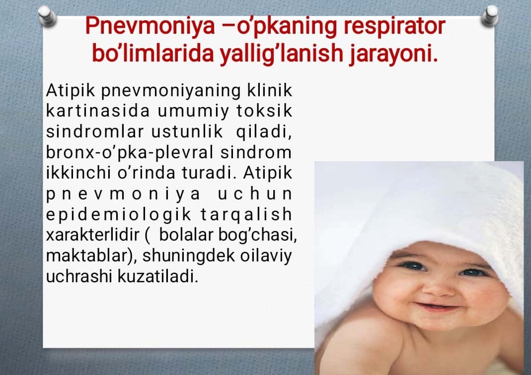 PNEVMONIYA O`PKANING RESPIRATOR BO`LIMLARIDA  YALLIG`LANISH JARAYONI