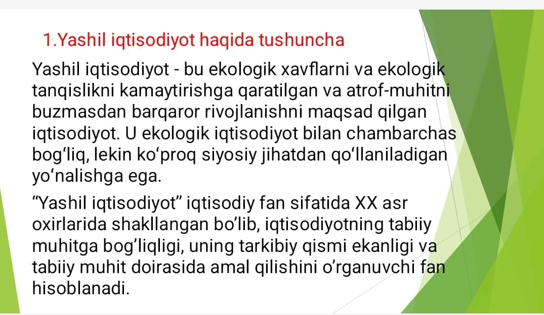 Yashil iqtisodiyot