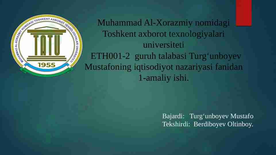 IQTISODIYOT NAZARIYASI FANINING PREDMETI VA BILISH  USULLARI