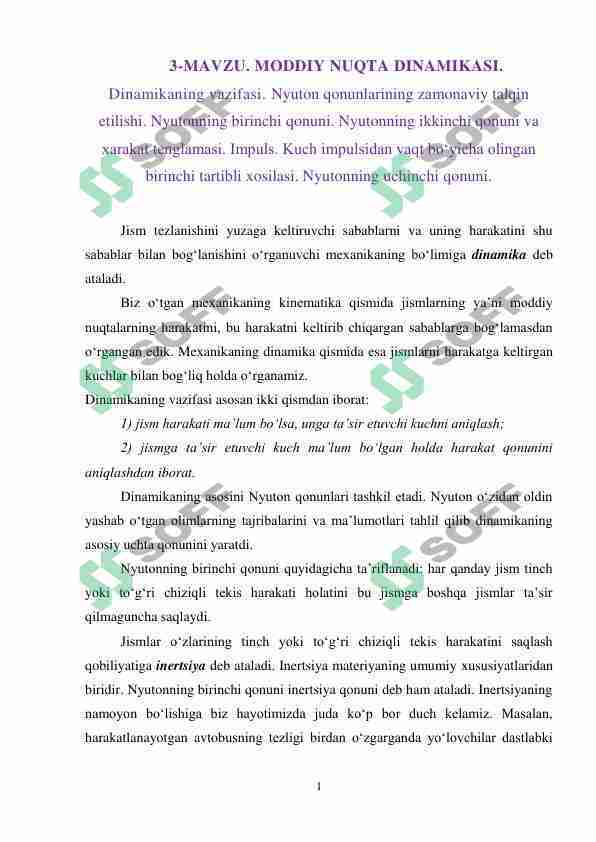 MODDIY NUQTA DINAMIKASI