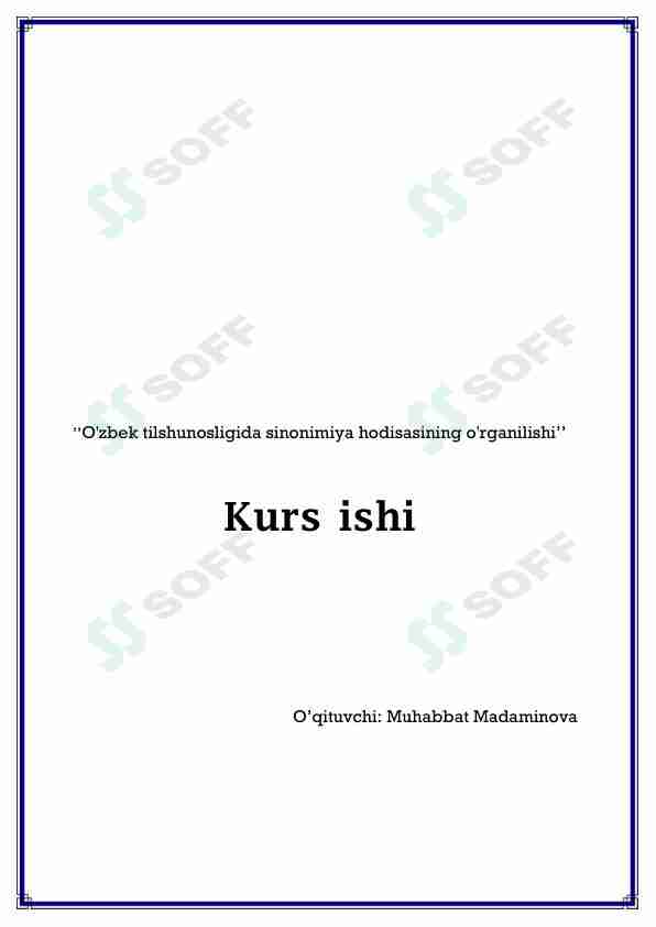 O'zbek tilshunosligida sinonimiya hodisasining o'rganilishi
