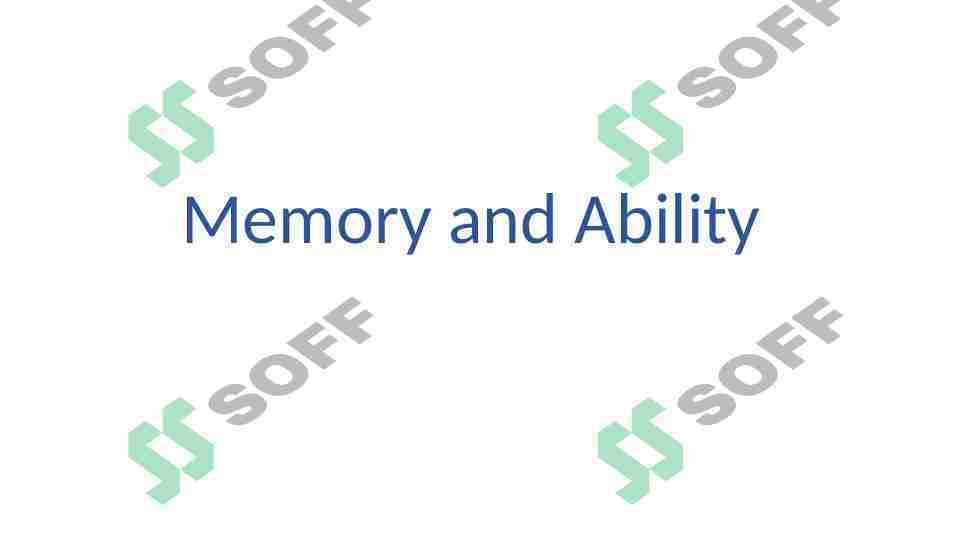 Memory and Ability