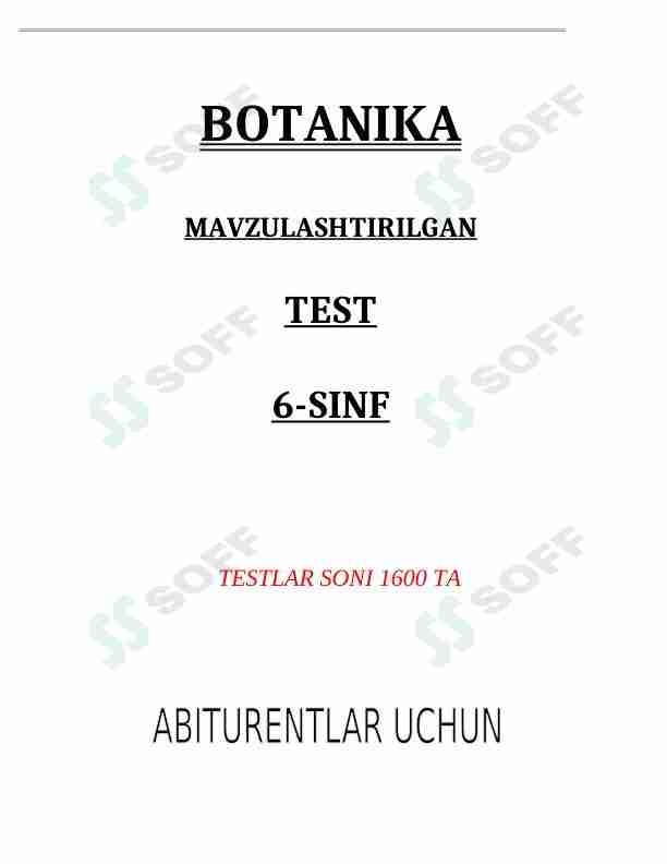 Botanika fanidan mavzulashtirilgan testlar