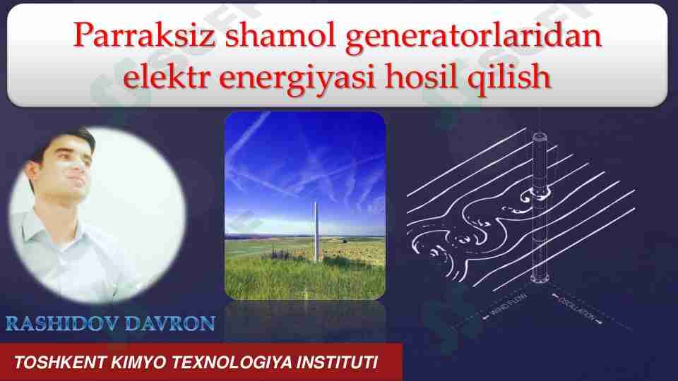 Parraksiz shamol generatorlari