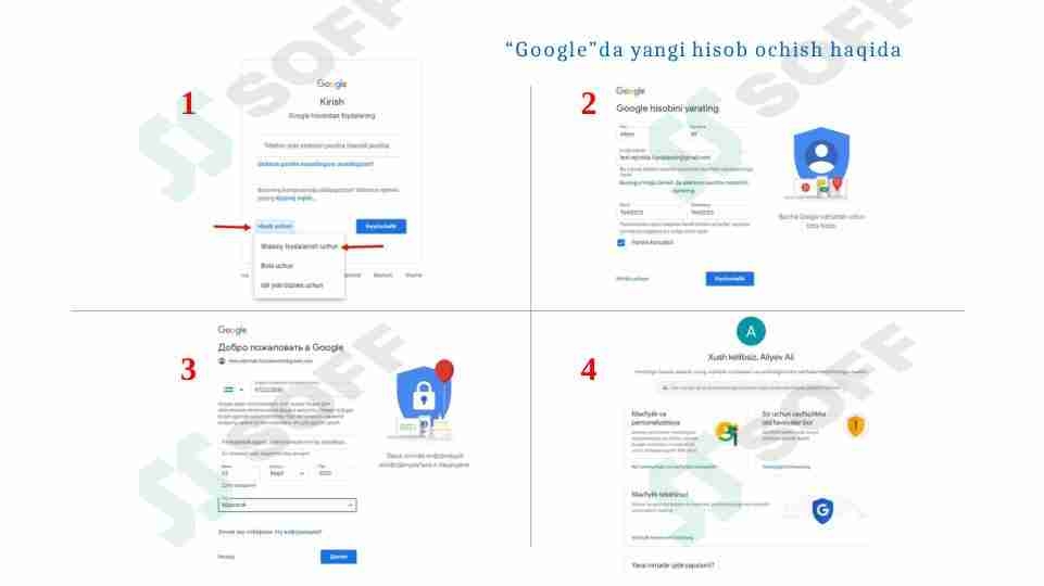 “Google”da yangi hisob ochish haqida