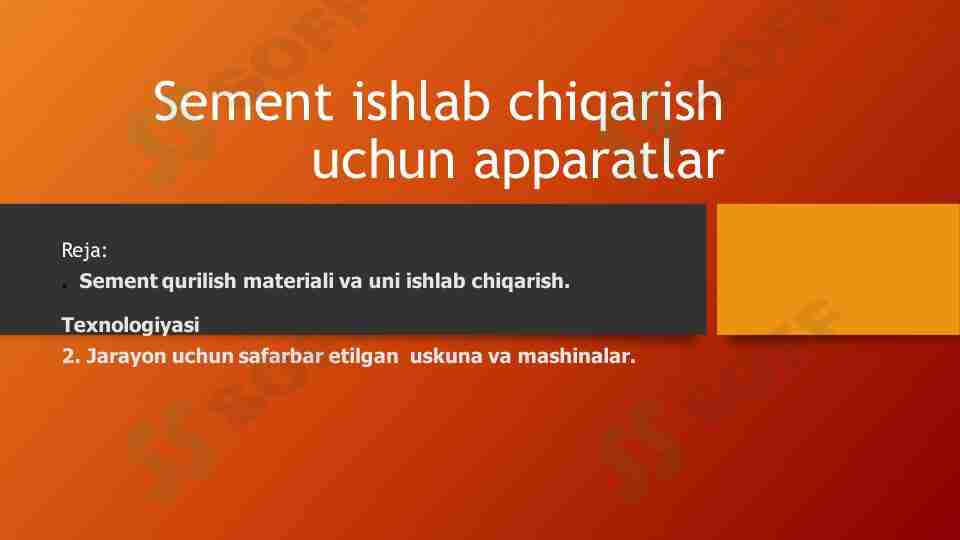 Sement ishlab chiqarish apparatlari