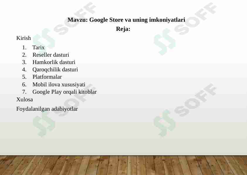 Google Store va uning imkoniyatlari