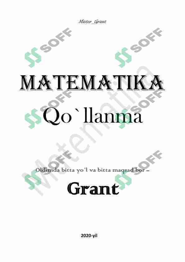 Matematika qo'llanma har qanday inson uchun