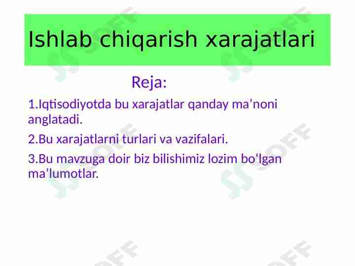 Ishlab chiqarish xarajatlari