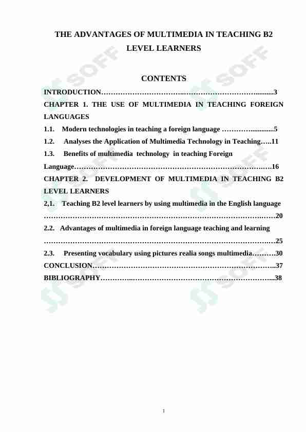 THE ADVANTAGES OF MULTIMEDIA IN TEACHING B2 LEVEL LEARNERS