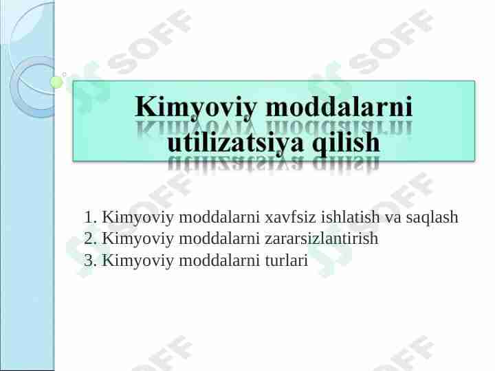 Kinyoviy moddalar va ularni utilizatsiya qilish