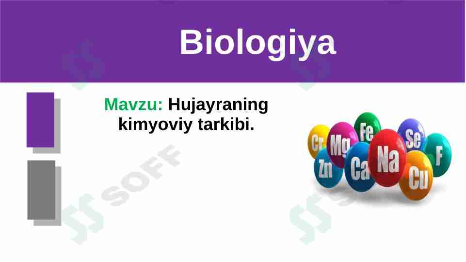 Hujayraning kimyoviy tarkibi