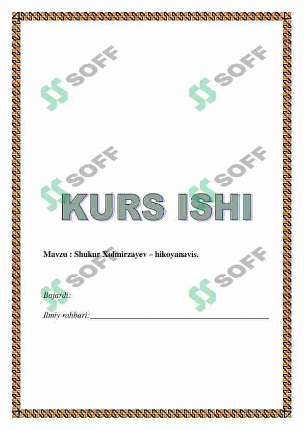 Shukur Xolmirzayev