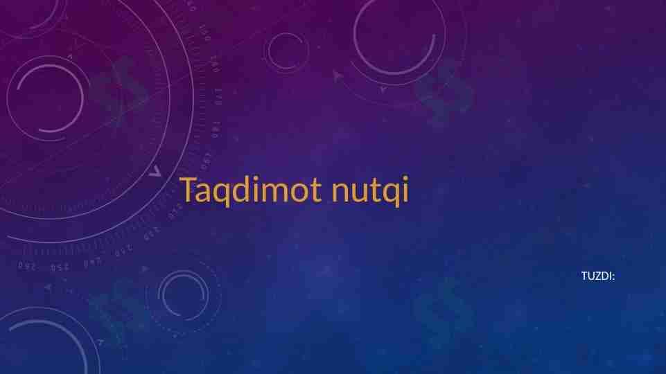 Taqdimot nutqi