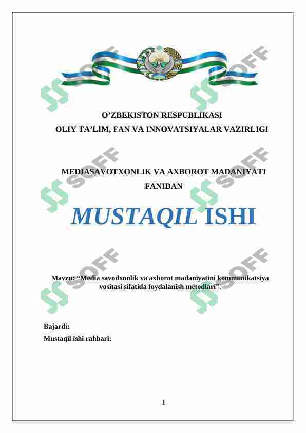 Media savodxonlik va axborot madaniyatini kommunikatsiya vositasi sifatida foydalanish metodlari