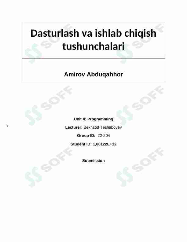Assignment programming