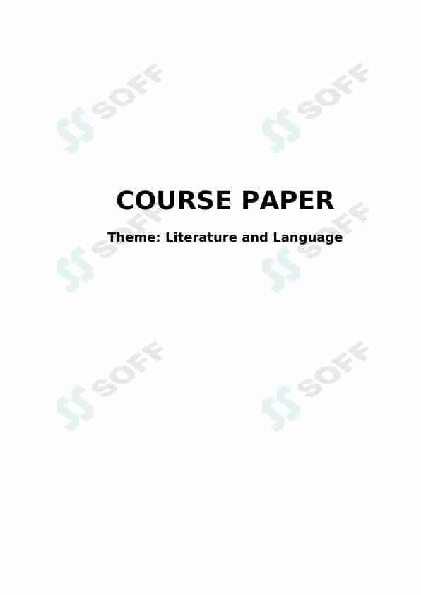 Literature and Language