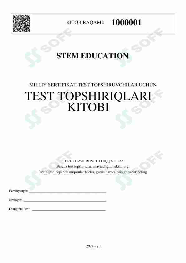 Matematika Milliy Sertifikatga tayyorlanuvchilar uchun (Javoblari bilan)