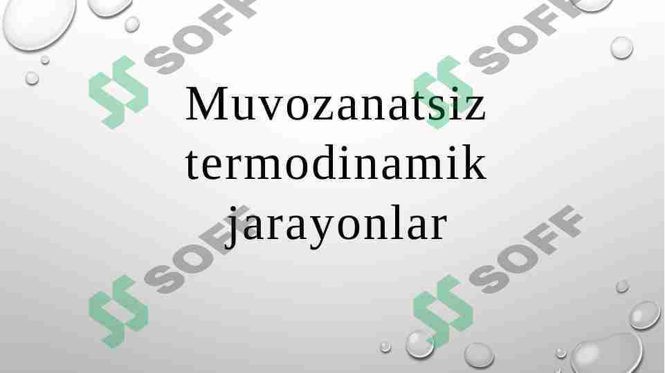Muvozanatsiz termodinamik jarayonlar