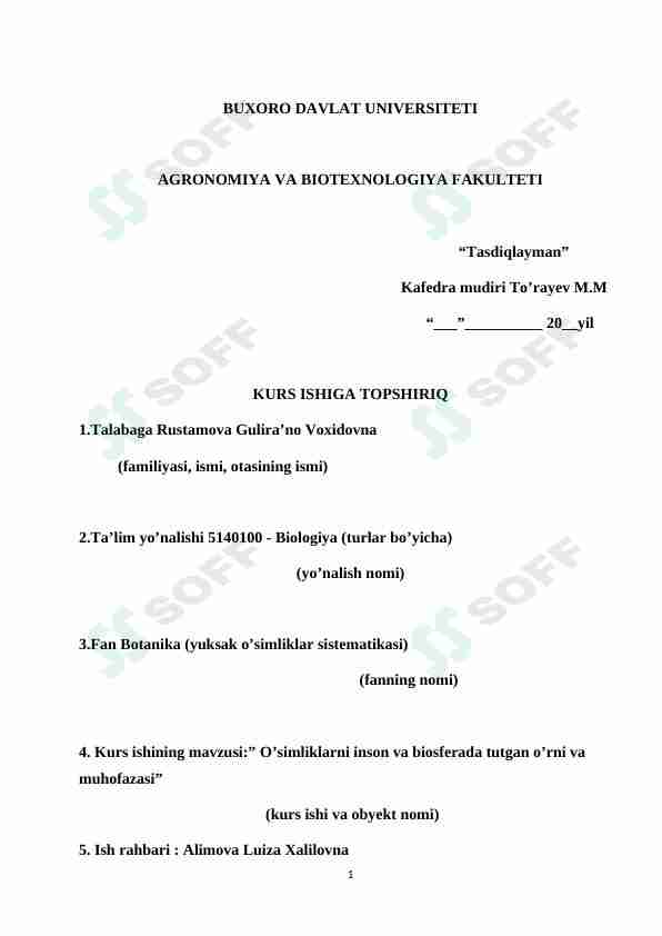 Oʻsimliklarning insonlar va biosferada tutgan oʻrini