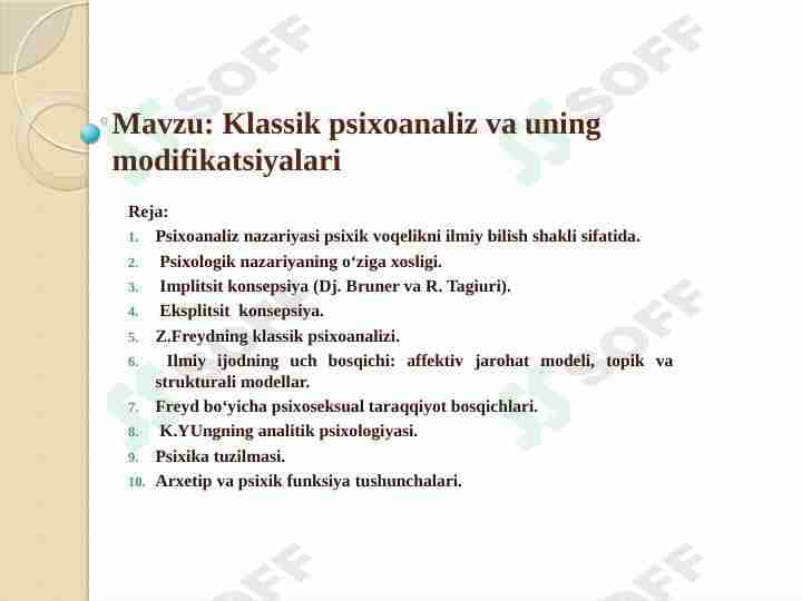 Klassik psixoanaliz va uning modifikatsiyalari